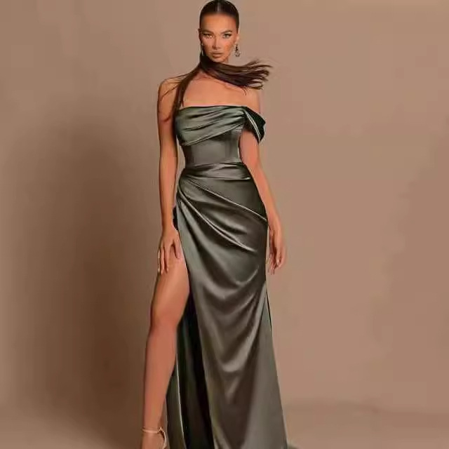 Off The Shoulder Split Mermaid Long Evening Dress