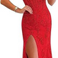 Long Lace Prom Dress with Slit