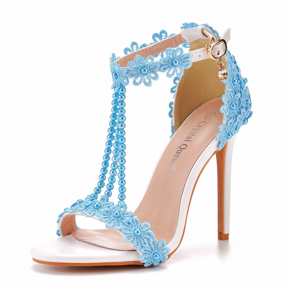 Open Toe Rhinestone Pearl Detail Sandals