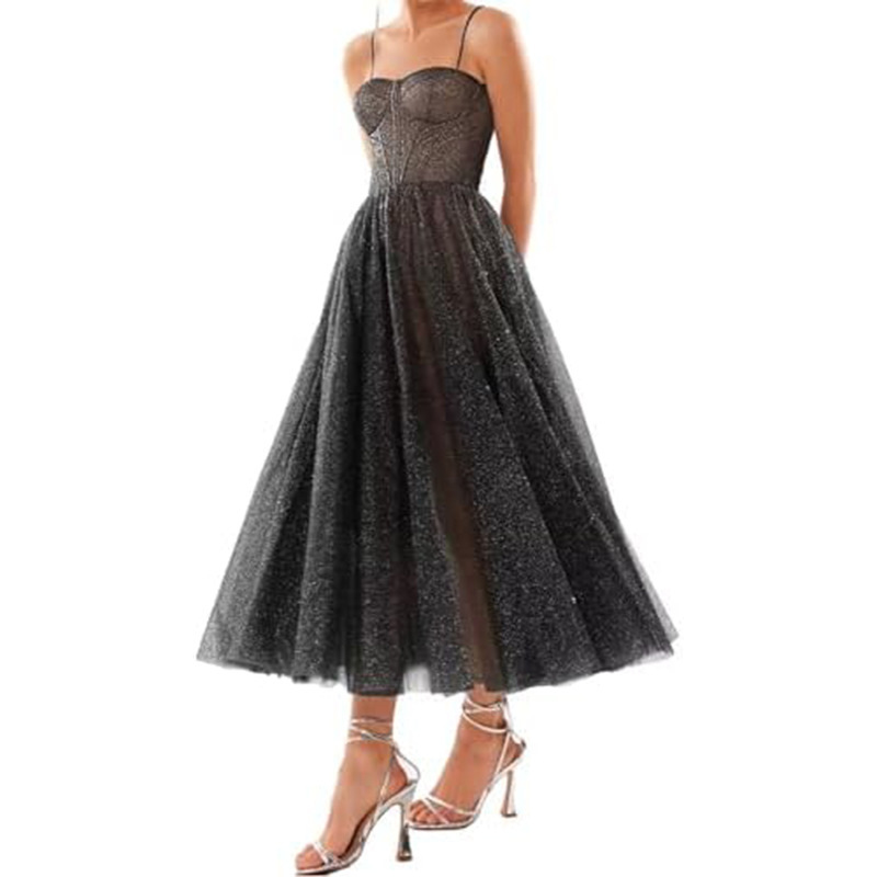 Spaghetti Strap Sleeveless Evening Dress