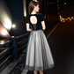 Elegant Black Short Sleeves Casual Dress