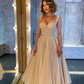 Straps Sweetheart Glittering Long Prom Dress