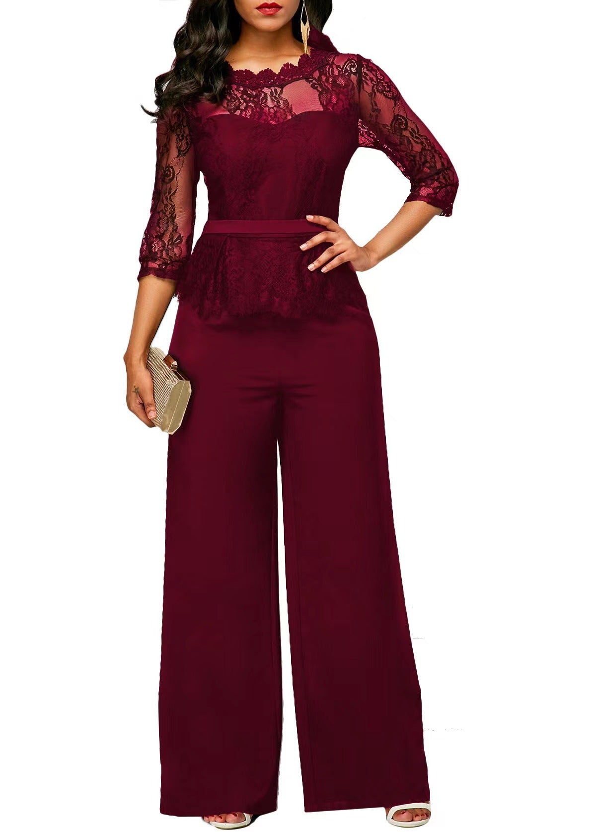 Lace Elegant Evening Jumpsuit Dress