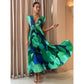 Lifetime Of Love Capri Print Umbrella Pleated Maxi Dress