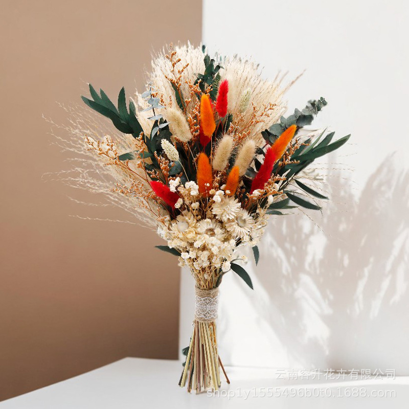 Colourful Dried Flowers Bridal Bouquet