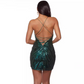 Sequin Criss Cross Back Mini Dress