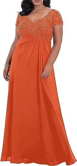 Elegant Short Sleeves A-line Floor-Length Mother of The Bride Dress