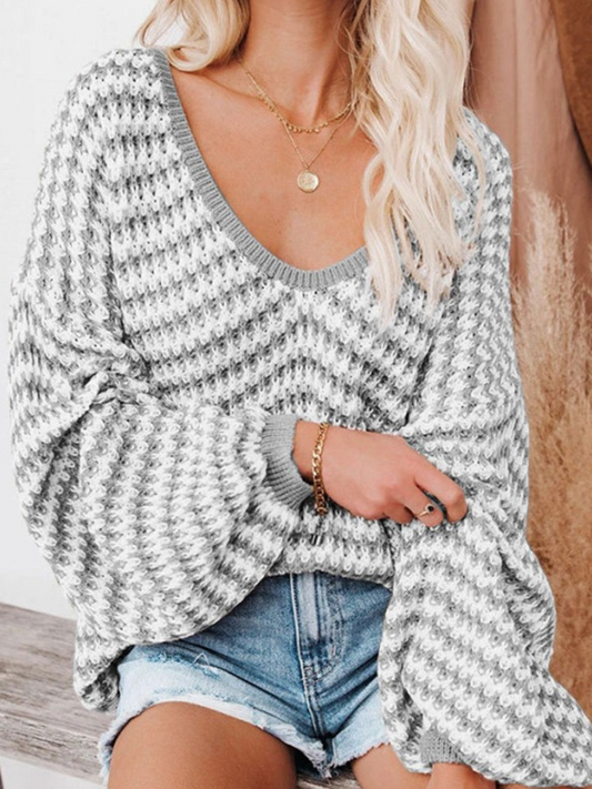 Striped Knit Boho Sweater