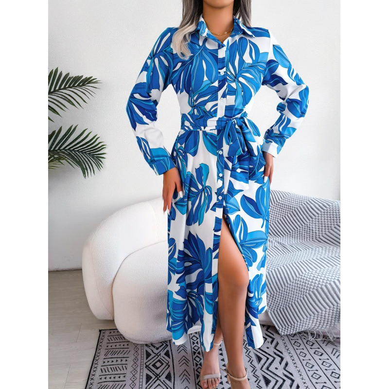 Floral Printed Buttoned Front Maxi Dress