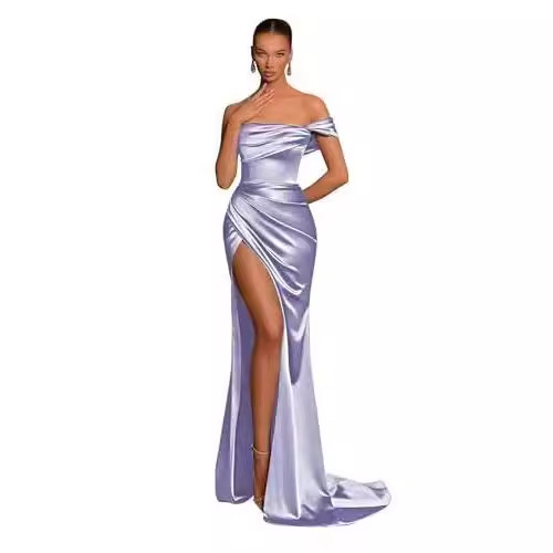 Off The Shoulder Split Mermaid Long Evening Dress