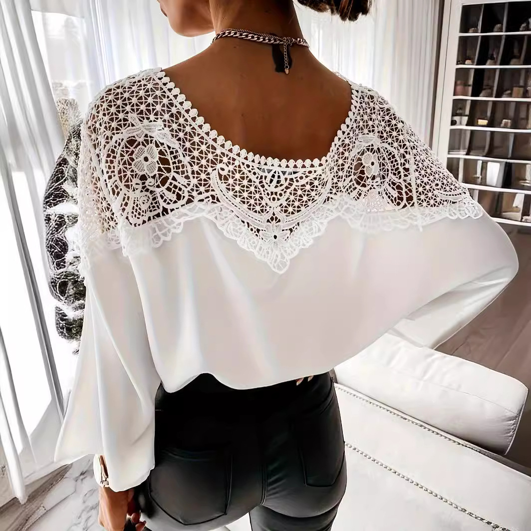 White Crew Neck Long Sleeve Plain Top