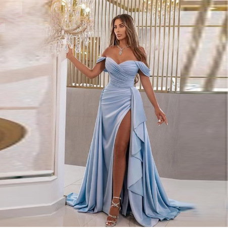 Sweatheart Off-Shoulder Long Split Prom Dress