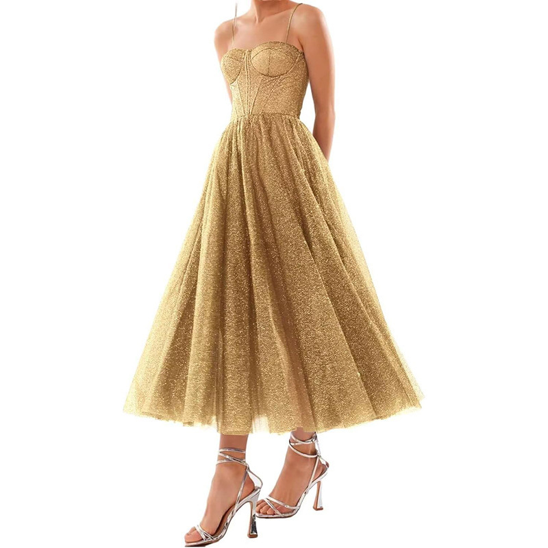 Spaghetti Strap Sleeveless Evening Dress