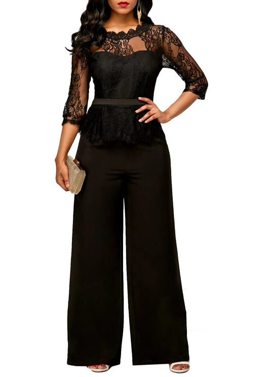 Lace Elegant Evening Jumpsuit Dress