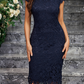 Lace Short Sleeves Bodycon Dress