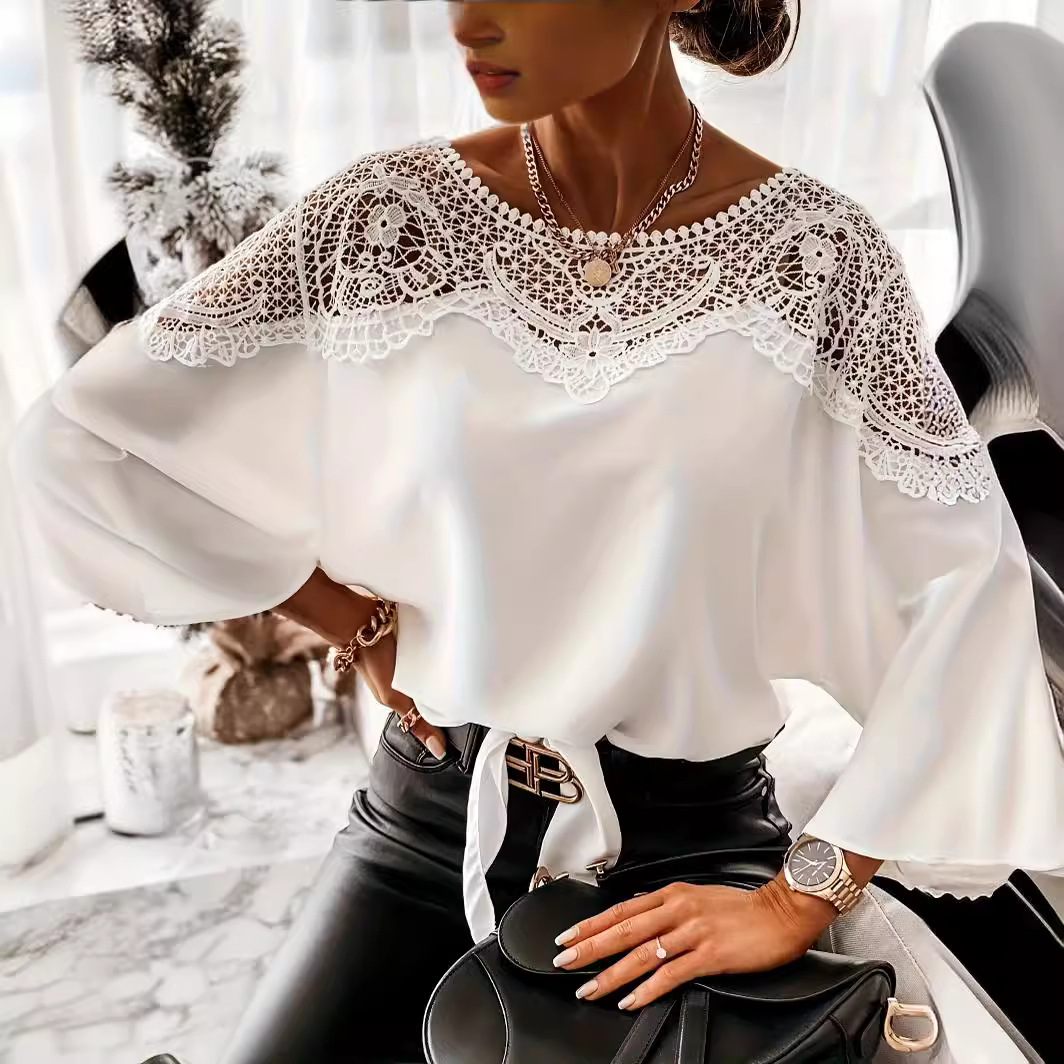 White Crew Neck Long Sleeve Plain Top