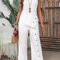 Plain White Asymmetric Two Piece Set