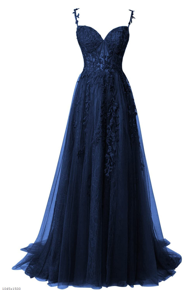 Lace Sweep Train Beading Prom Dress