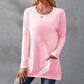 Crew Neck Loose Long Sleeves Plain Shirt