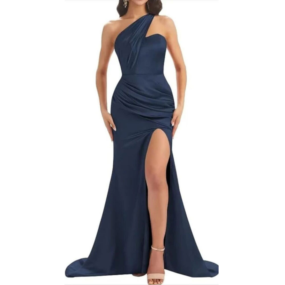 One Shoulder Long Maxi Mermaid Bridesmaid Dress