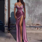 Off-the-Shoulder Long Slit Mermaid Prom Dress