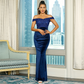 Off Shoulder Velvet Mermaid Sheath Cocktail Prom Dress