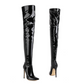 Stiletto Heel Thigh High Boots in Patent Bright Leather