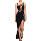 Black Mesh Maxi Bandage Dress