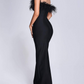 Feather Maxi Bandage Dress