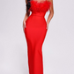 Feather Maxi Bandage Dress