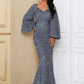 Sequin Bell Sleeve Mermaid Dress