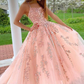 Ball Gown Tulle Applique Sleeveless Brush Train Dress