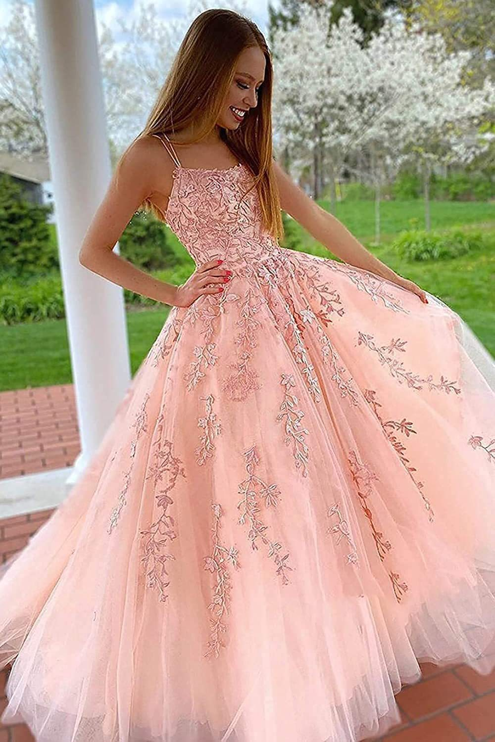 Ball Gown Tulle Applique Sleeveless Brush Train Dress