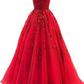 Ball Gown Tulle Applique Sleeveless Brush Train Dress