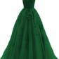 Ball Gown Tulle Applique Sleeveless Brush Train Dress