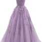 Ball Gown Tulle Applique Sleeveless Brush Train Dress