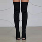 Thigh High Peep Toe High Heel Boot