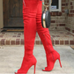 Thigh High Peep Toe High Heel Boot