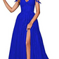 Applique Sleeveless High Slit Long Prom Dress