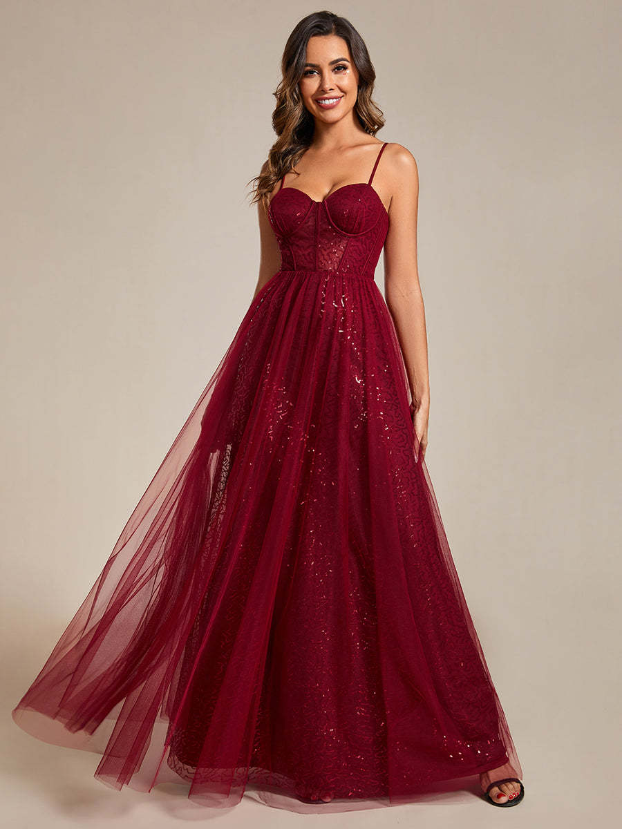 Spaghetti Strap Sleeveless Long Prom Dress