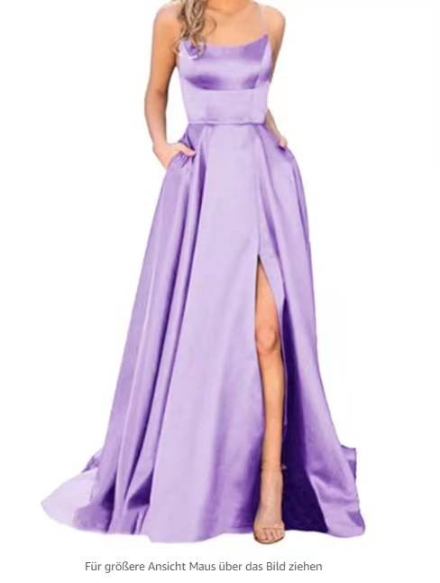 Satin Spaghetti Strap Sleeveless Long Prom Dress