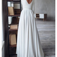 A-line Scoop Neck Stretch Crepe Asymmetrical Wedding Dress