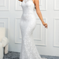 Mermaid High Neck Lace Court Train Wedding Dress