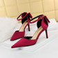 Pointed Toe Satin Bow With Stiletto Heels Pumps Shoes