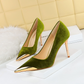 Metal Pointed Suede Stiletto Heels Pump Shoes