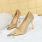 Metal Pointed Suede Stiletto Heels Pump Shoes