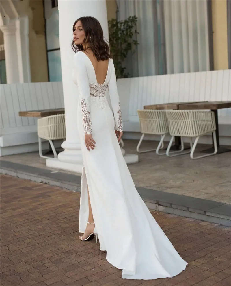 Elegant Long Sleeves Lace Wedding Dress