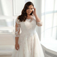 Lace Long Sleeves Plus Size Wedding Dress