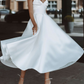 Simple White Sleeveless Wedding Dress