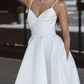 Simple White Sleeveless Wedding Dress